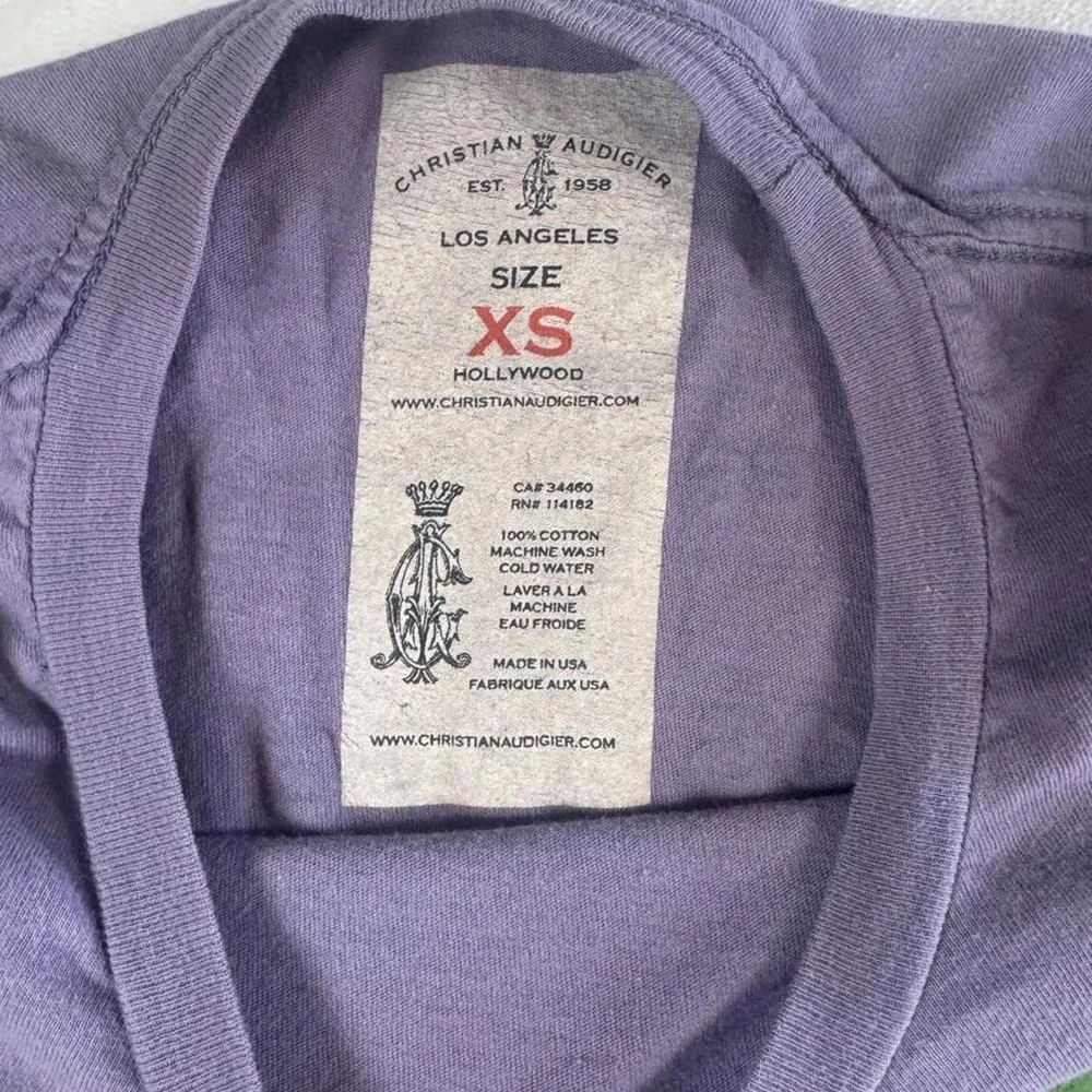 Rare grail Christian Audigier‎ Ed Hardy purple cash graphic top y2k vintage